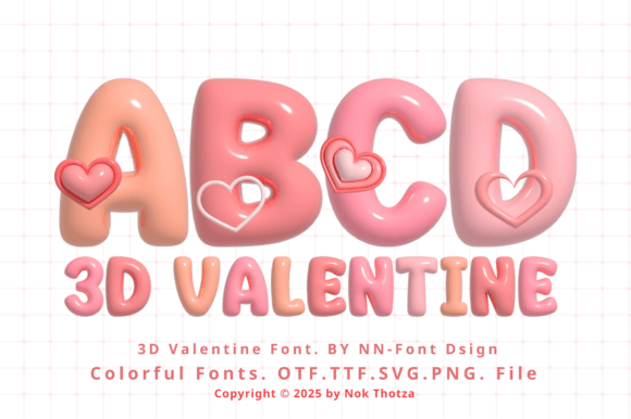3d Valentine: A Romantic Font for Digital Design