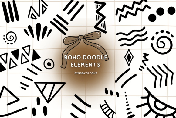 Boho Doodle Elements: A Font for Editorial Creativity