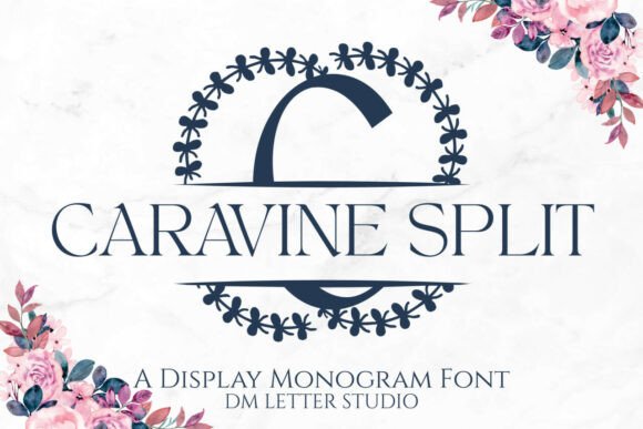 Caravine Split Monogram: A Stylish Font for Digital Design