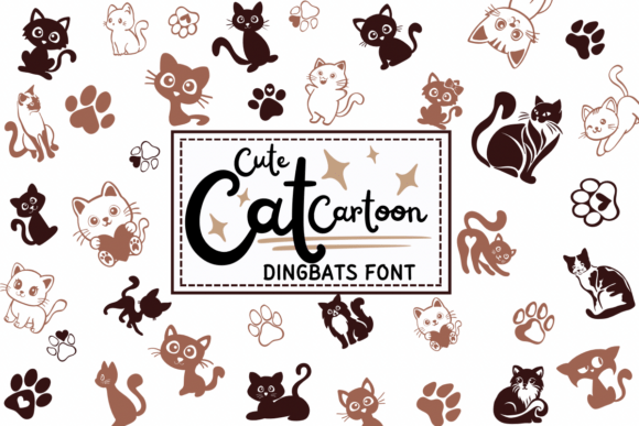 Cute Cat Cartoon: A Feline Font for Creative Crafters