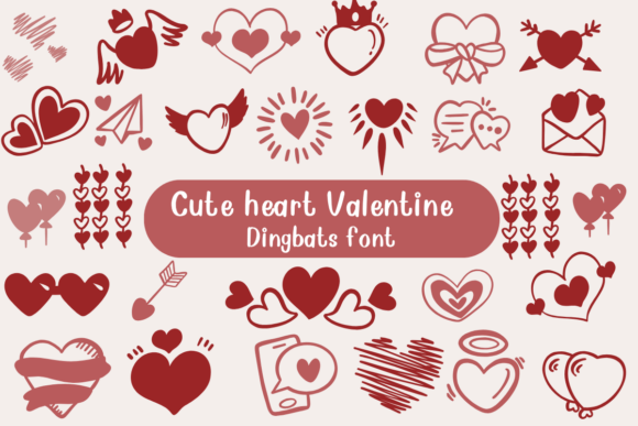 Cute Heart Valentine Font for Crafters and Designers